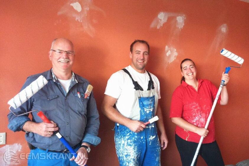 Vrijwilligers in actie bij een eerder project