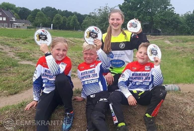Op de foto: Sem van Dijken, Luca de Rooy, Charlotte Doddema en Aniek Bouwman