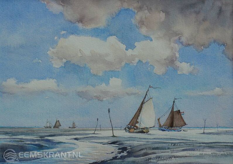 Geert de Weerd - tjalken op het Wad