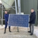Thijs Ritsema en Johan Duut van Eendracht met het eerste zonnepaneel. Eigen foto