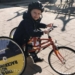 Jesper met zijn racerunner op school in Haren. Eigen foto