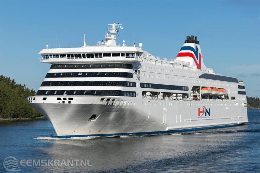De Romantika, het schip dat tussen de Eemshaven en Kristiansand gaat varen