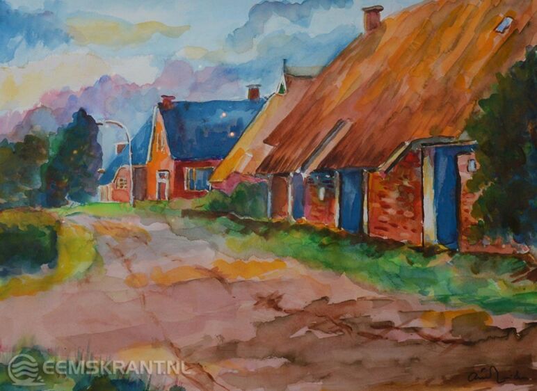 Aquarel Arie Zuidersma - Gasteren