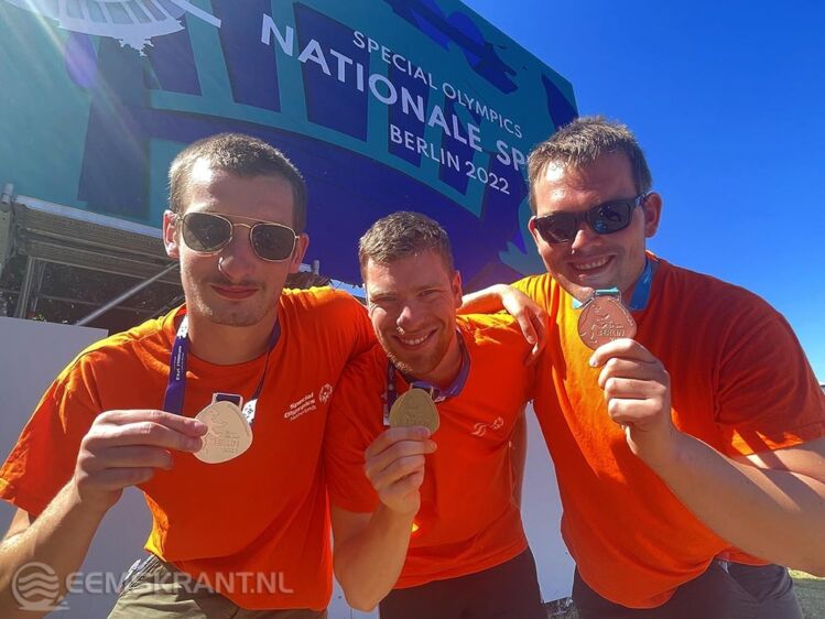 Goud zilver en brons voor team NL - v.l.n.r. Colin Degenaars - Lars Jacobsen en Bart Hol. Foto: Marco Hol