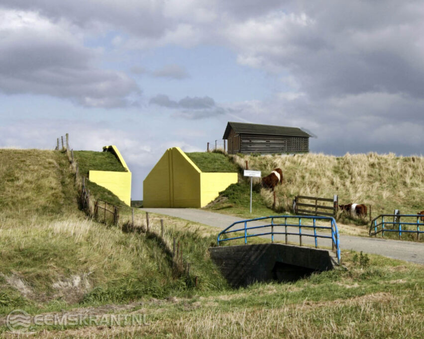 impressie met
schotbalkenhuisje