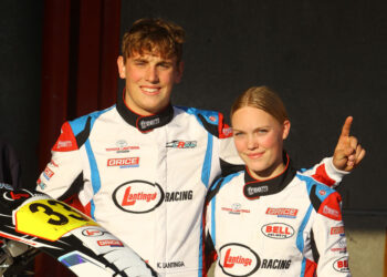 Nederlands kampioen Kevin Lantinga en zusje Roxanne. Foto: Bas Kaligis/RaceXpress.nl