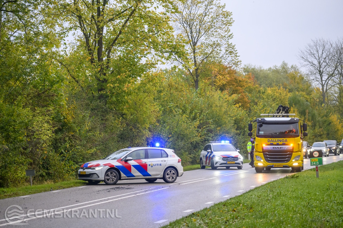 Ongeval op de N360 bij Appingedam heeft voor tijdelijke verkeershinder gezorgd