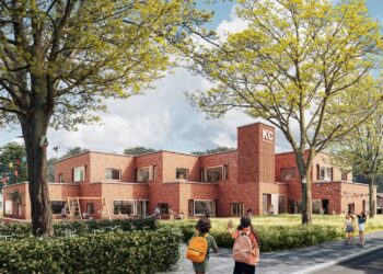 Een artist impression van de nieuwe school