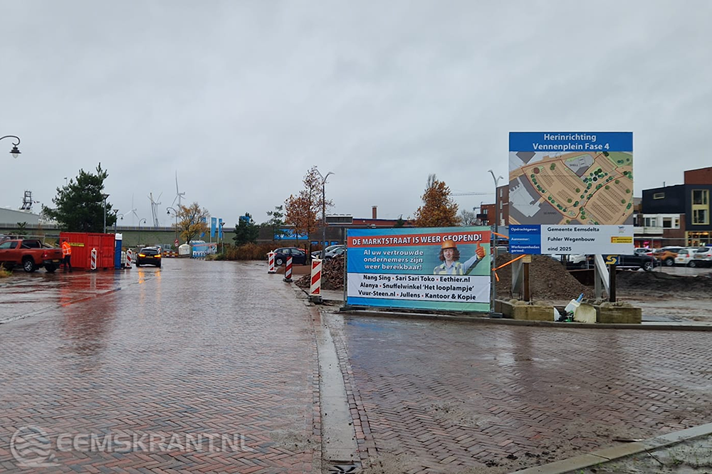 Marktstraat en Oude Schans in Delfzijl weer bereikbaar na werkzaamheden