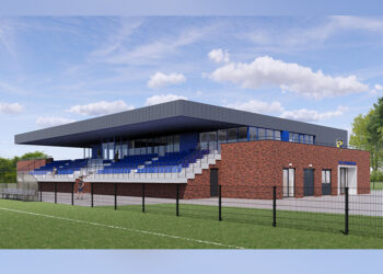 Impressie nieuwbouw Burgemeester Welleman Sportpark’ . Illustratie: bN+JD architecten