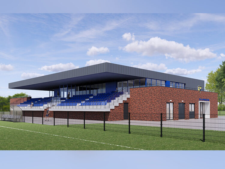 Impressie nieuwbouw Burgemeester Welleman Sportpark’ . Illustratie: bN+JD architecten