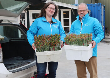 v.l.n.r. Gerry Hazekamp Middelstum, kandidaat raadslid en Jan van Heerde Stedum, fractieassistent