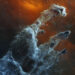 The NASA/ESA/CSA James Webb Space Telescope’s mid-infrared view of the Pillars of Creation.