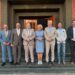 Van links naar rechts: Gert Drenth (CU), Eduard Mulder (VVD), Ben Visser (burgemeester), Annalies Usmany-Dallinga (LBE), Jan Menninga en Martijn Meijer (LBE)